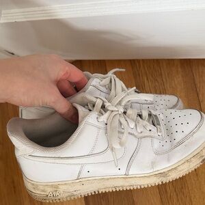 White Leather Nike Air Force 1 Sneakers